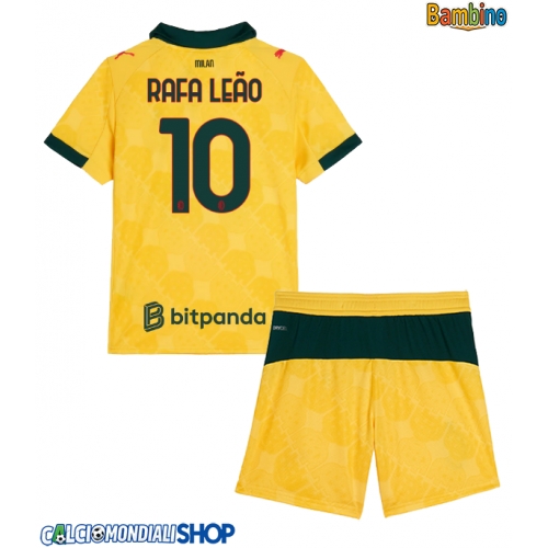 Maglie da calcio AC Milan Rafael Leao #10 Terza Maglia Bambino 2025-26 Manica Corta + Pantaloni corti)